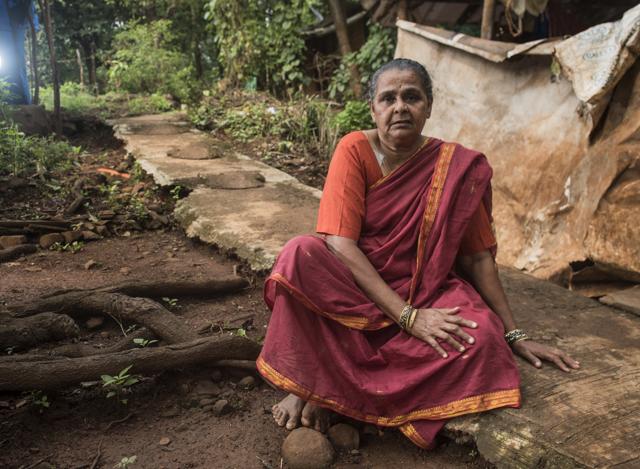 Asha Gavit, 50, was sitting outside her house at this spot when she was attacked by two leopards and rescued by stray dogs. (Satish Bate/HT Photo) Asha Gavit, 50, was sitting outside her house at this spot when she was attacked by two leopards and rescued by stray dogs. (Satish Bate/HT Photo)