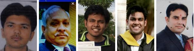 (Left to right) Jignesh thanki, RK Singhal, Pranshu Garg, Anmol Garg and Ajit Chaudhary. (HT ) (Left to right) Jignesh thanki, RK Singhal, Pranshu Garg, Anmol Garg and Ajit Chaudhary. (HT )
