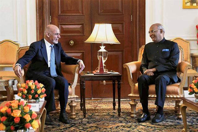 President of India Ram Nath Kovind meets President of the Islamic Republic of Afghanistan Mohammad Ashraf Ghani, in New Delhi on October 24, 2017. (PTI) President of India Ram Nath Kovind meets President of the Islamic Republic of Afghanistan Mohammad Ashraf Ghani, in New Delhi on October 24, 2017. (PTI)