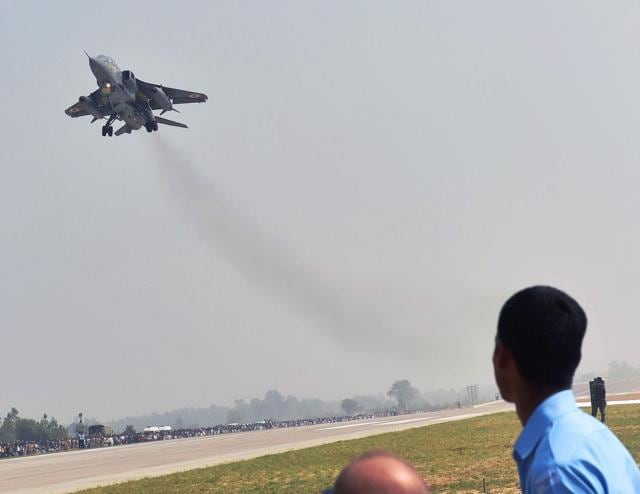 Indian Air Force Jaguar aircraft fly over the Lucknow-Agra Expressway during an IAF drill. (PTI Photo) Indian Air Force Jaguar aircraft fly over the Lucknow-Agra Expressway during an IAF drill. (PTI Photo)
