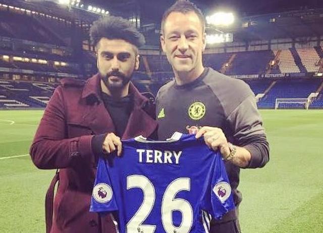 Arjun Kapoor with the English footballer, John Terry.