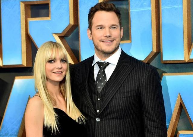 Chris Pratt (R) poses with his ex-wife Anna Faris as they attend a premiere of the film Guardians of the galaxy, Vol. 2. Chris Pratt (R) poses with his ex-wife Anna Faris as they attend a premiere of the film Guardians of the galaxy, Vol. 2.
