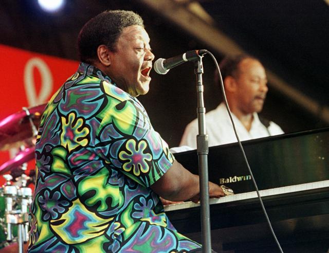 New Orleans rhythm and blues legend Fats Domino performs at the 30th Annual New Orleans Jazz and Heritage Festival April 25, 1999. (REUTERS) New Orleans rhythm and blues legend Fats Domino performs at the 30th Annual New Orleans Jazz and Heritage Festival April 25, 1999. (REUTERS)