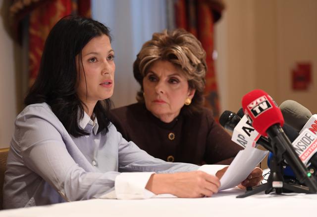 New alleged victim of Harvey Weinstein, actor and model Natassia Malthe and Attorney Gloria Allred speak during a press conference held at Lotte New York Palace on October 25. (AFP) New alleged victim of Harvey Weinstein, actor and model Natassia Malthe and Attorney Gloria Allred speak during a press conference held at Lotte New York Palace on October 25. (AFP)