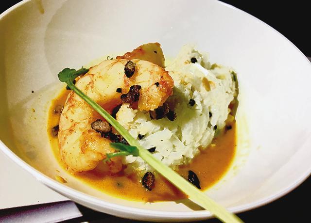 Prawns prepared by chef Srijith Gopinath. Prawns prepared by chef Srijith Gopinath.