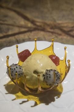 Dessert included a smoky, almost umame guacamole ice-cream like nothing we’ve had before. (Pratik Chorge / HT Photo)