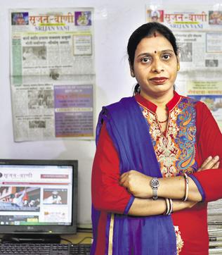 Meera Mishra, editor of Srijan Vani. (Arun Sharma/HT PHOTO) Meera Mishra, editor of Srijan Vani. (Arun Sharma/HT PHOTO)