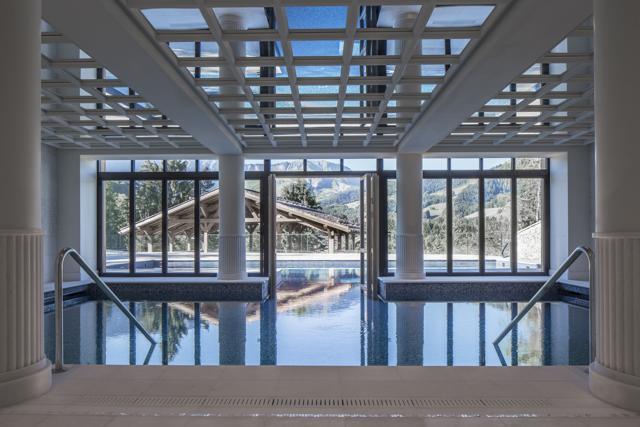 The pool at the Four Seasons Hotel Megève. (AFP) The pool at the Four Seasons Hotel Megève. (AFP)
