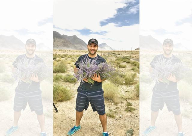 Chef Prateek poses with wild lavender in the fields. (Ashish Shah) Chef Prateek poses with wild lavender in the fields. (Ashish Shah)