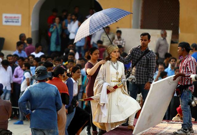 Kangana Ranaut during shooting of Manikarnika: The Queen of Jhansi at Amber Fort in Jaipur. (IANS) Kangana Ranaut during shooting of Manikarnika: The Queen of Jhansi at Amber Fort in Jaipur. (IANS)