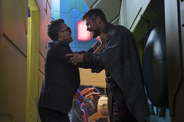 This image released by Marvel Studios shows Mark Ruffalo and Chris Hemsworth in a scene from, Thor: Ragnarok. (AP) This image released by Marvel Studios shows Mark Ruffalo and Chris Hemsworth in a scene from, Thor: Ragnarok. (AP)