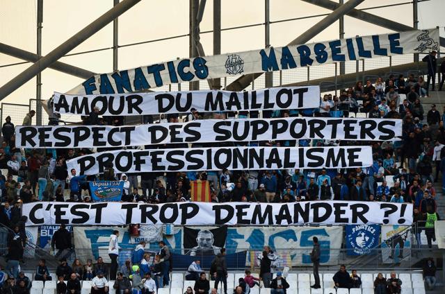Marseille fans made their point of view clean on Patrice Evra after he was suspended for kicking a fan in the head just before training. (AFP) Marseille fans made their point of view clean on Patrice Evra after he was suspended for kicking a fan in the head just before training. (AFP)