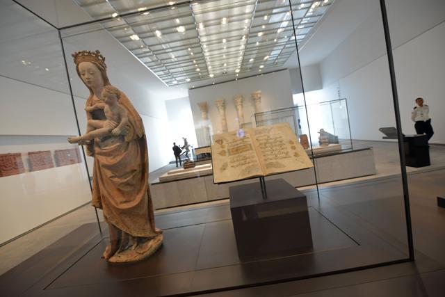 A statue of the "Virgin and Child" are displayed at the Louvre Abu Dhabi Museum. (AFP) A statue of the "Virgin and Child" are displayed at the Louvre Abu Dhabi Museum. (AFP)