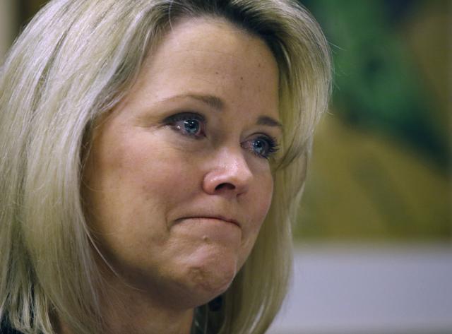 Former Boston television news anchor Heather Unruh holds back tears while speaking Wednesday, November 8, 2017, in Boston, about the alleged sexual assault of her teenage son by actor Kevin Spacey in the summer of 2016 on Nantucket. (AP) Former Boston television news anchor Heather Unruh holds back tears while speaking Wednesday, November 8, 2017, in Boston, about the alleged sexual assault of her teenage son by actor Kevin Spacey in the summer of 2016 on Nantucket. (AP)
