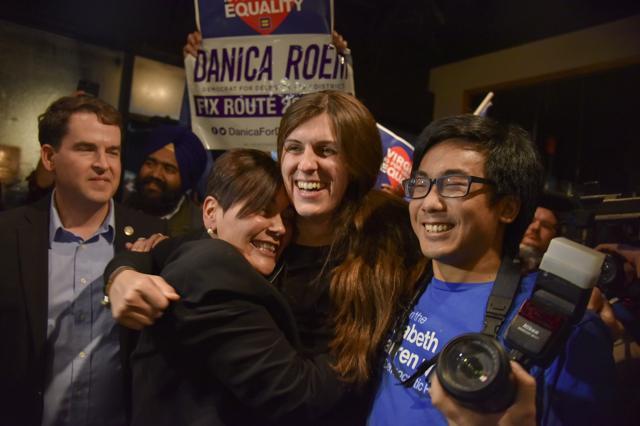Danica Roem is greeted by supporters as she prepares to give her victory speech with Prince William County Democratic Committee at Water's End Brewery. (AP Photo) Danica Roem is greeted by supporters as she prepares to give her victory speech with Prince William County Democratic Committee at Water's End Brewery. (AP Photo)