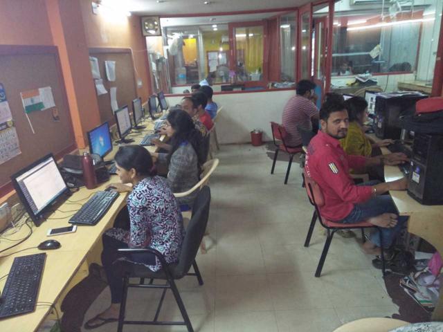 The Congress war room in Ahmedabad. (Gujarat Congress IT cell.) The Congress war room in Ahmedabad. (Gujarat Congress IT cell.)