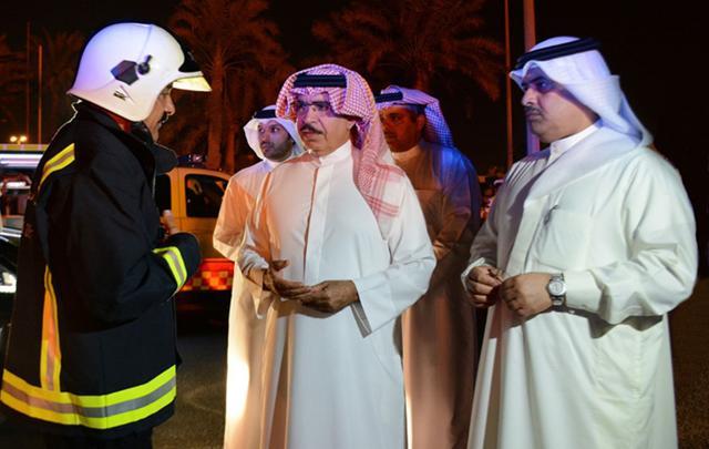 In this photo released by Bahrain News Agency, Sheikh Rashid bin Abdullah Al Khalifa, Bahrain Minister of Interior talks with a member of the emergency services, during his visit to the scene of an explosion, in Bahrain, Saturday, Nov. 11, 2017. (AP) In this photo released by Bahrain News Agency, Sheikh Rashid bin Abdullah Al Khalifa, Bahrain Minister of Interior talks with a member of the emergency services, during his visit to the scene of an explosion, in Bahrain, Saturday, Nov. 11, 2017. (AP)