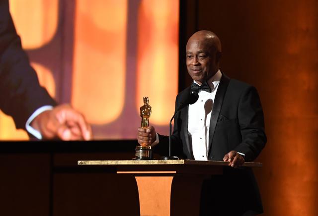 Writer/Director Charles Burnett accepts his honorary Oscar at the 9th Annual Governors Awards gala hosted by the Academy of Motion Picture Arts and Sciences at the Hollywood & Highland Center in Hollywood, California on November 11. (AFP) Writer/Director Charles Burnett accepts his honorary Oscar at the 9th Annual Governors Awards gala hosted by the Academy of Motion Picture Arts and Sciences at the Hollywood & Highland Center in Hollywood, California on November 11. (AFP)