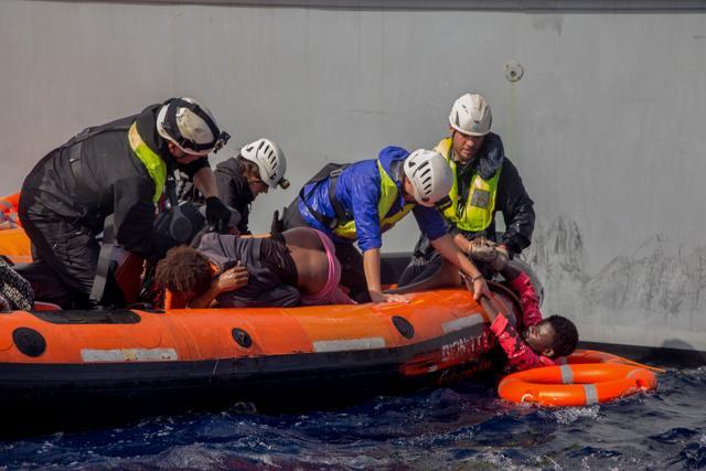 Migrants are rescued by members of German NGO Sea-Watch in the Mediterranean Sea. (AFP Photo) Migrants are rescued by members of German NGO Sea-Watch in the Mediterranean Sea. (AFP Photo)