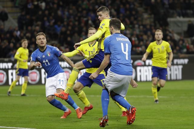 Italy had several penalties rejected as they lost 0-1 on aggregate to Sweden. (AP) Italy had several penalties rejected as they lost 0-1 on aggregate to Sweden. (AP)