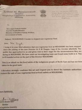 Copies of the letter sent by HSPDP president to Union health minister JP Nadda. (HT Photo)