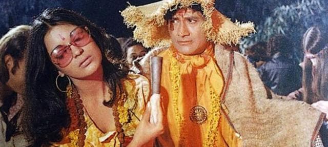 Zeenat with Dev Anand in a still from the cult classic Hare Rama Hare Krishna (1971) Zeenat with Dev Anand in a still from the cult classic Hare Rama Hare Krishna (1971)
