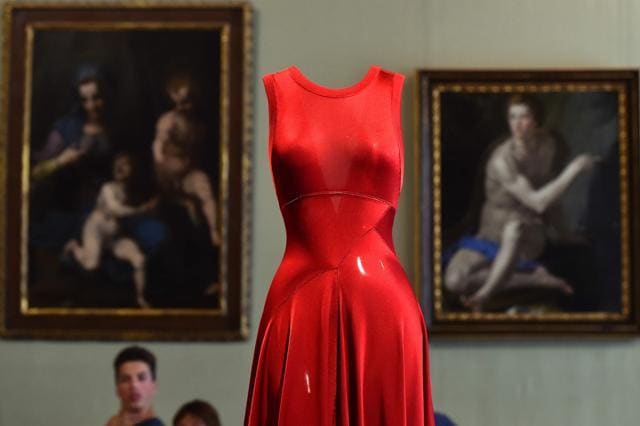 A creation by Azzedine Alaia during the press preview of the exhibition Azzedine Alaia's soft sculpture at the Galleria Borghese in Rome. (AFP Files)
