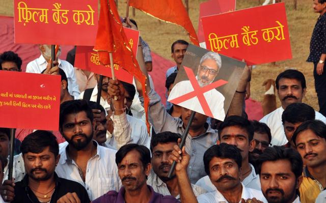 Rajput community activists stage a demonstration against the screening of filmmaker Sanjay Leela Bhansali's upcoming film Padmavati. (IANS) Rajput community activists stage a demonstration against the screening of filmmaker Sanjay Leela Bhansali's upcoming film Padmavati. (IANS)