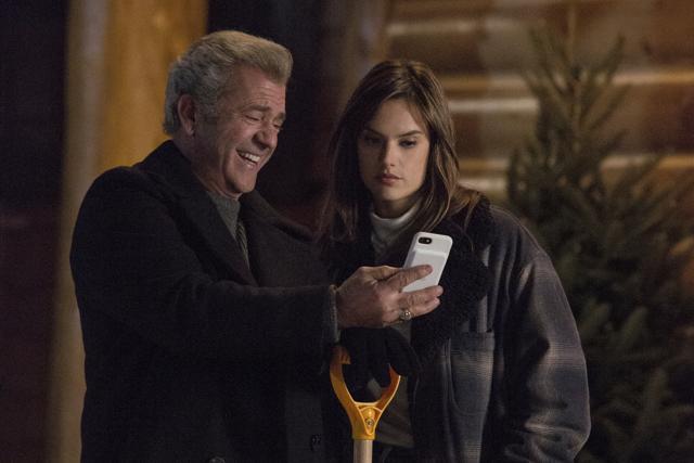Mel Gibson, left, and Alessandra Ambrosio in Daddy's Home 2. (AP)