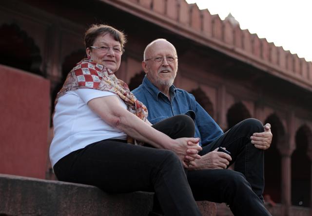 Hoepken and wife Martina are in India to celebrate their 57th year of togetherness. (Shivam Saxena/ HT Photo) Hoepken and wife Martina are in India to celebrate their 57th year of togetherness. (Shivam Saxena/ HT Photo)