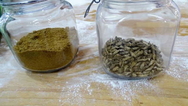 Flour ground from dried crickets and crickets in jars on display at the bakery. (REUTERS) Flour ground from dried crickets and crickets in jars on display at the bakery. (REUTERS)