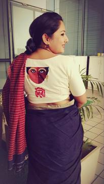 The designer appliques big-city landscapes and pop culture icons on to blouses that start at Rs 1,300. The designer appliques big-city landscapes and pop culture icons on to blouses that start at Rs 1,300.