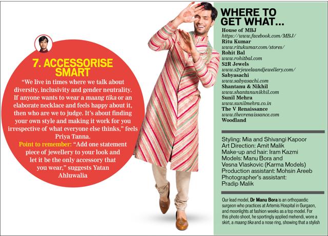 Manu wears a pink sherwani, churidar and shoes by Sabyasachi and neckpiece from House of MBJ (Vinod Aggarwal) Manu wears a pink sherwani, churidar and shoes by Sabyasachi and neckpiece from House of MBJ (Vinod Aggarwal)