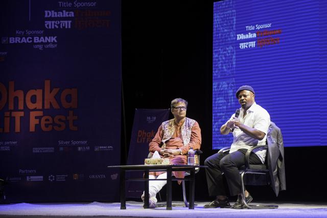 Jerry Pinto and Ben Okri in conversation. (DLF) Jerry Pinto and Ben Okri in conversation. (DLF)