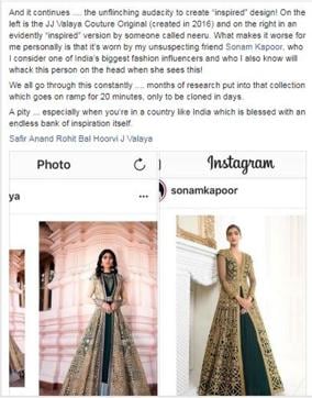 JJ Valaya’s post on Facebook.
