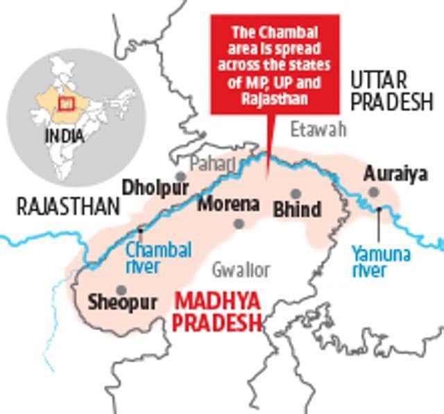 A map of the Chambal area. (Sanjay Kapoor/HT) A map of the Chambal area. (Sanjay Kapoor/HT)