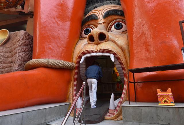 The Hanuman statue was built in 1997, according to the temple priest. (Sanchit Khanna/HT Photo) The Hanuman statue was built in 1997, according to the temple priest. (Sanchit Khanna/HT Photo)