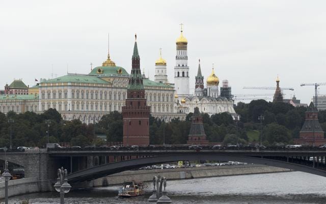 FILE - This Sept. 29, 2017 photo shows the Kremlin in Moscow. (AP) FILE - This Sept. 29, 2017 photo shows the Kremlin in Moscow. (AP)