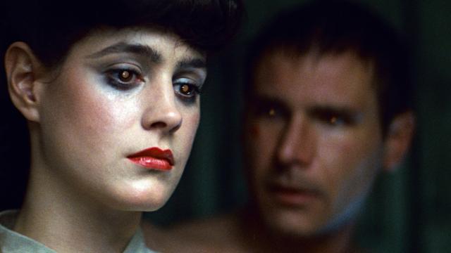 Sean Young and Harrison Ford in a still from Blade Runner. Sean Young and Harrison Ford in a still from Blade Runner.