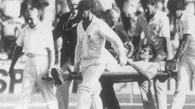Terry Alderman tackled a fan during the Test in Perth but dislocated his shoulder which kept him out for close to a year. (Twitter) Terry Alderman tackled a fan during the Test in Perth but dislocated his shoulder which kept him out for close to a year. (Twitter)