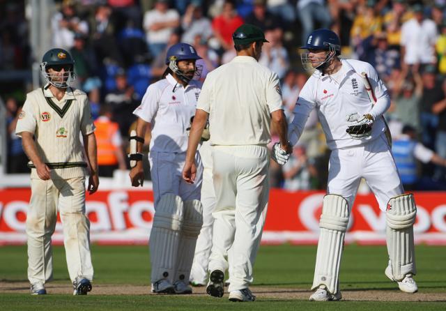 James Anderson and Monty Panesar were apparently accused of wasting time as England salvaged a draw in the 2009 Ashes contest in Cardiff. (Getty Images) James Anderson and Monty Panesar were apparently accused of wasting time as England salvaged a draw in the 2009 Ashes contest in Cardiff. (Getty Images)