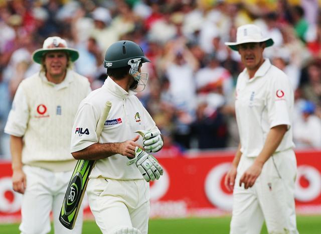 Ricky Ponting was run-out in the 2005 Ashes and the Australian captain lashed out at Duncan Fletcher as he walked back to the pavilion. (Getty Images) Ricky Ponting was run-out in the 2005 Ashes and the Australian captain lashed out at Duncan Fletcher as he walked back to the pavilion. (Getty Images)
