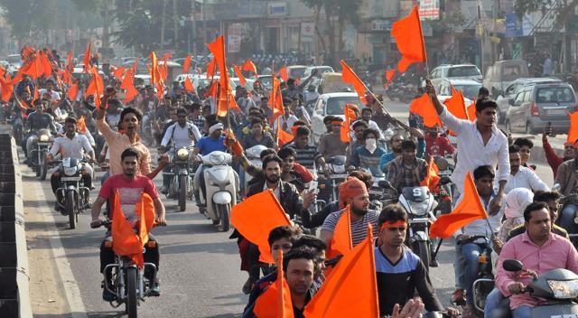 People protest against Sanjay Leela Bansali's upcoming film Padmavati in Gurugram on Saturday. (PTI) People protest against Sanjay Leela Bansali's upcoming film Padmavati in Gurugram on Saturday. (PTI)