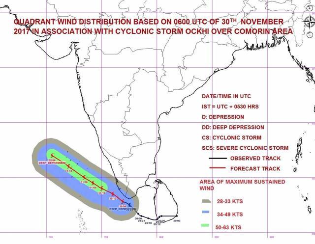 Cyclone Ockhi Highlights: Heavy Rains Lash TN, Kerala As Storm Heads To ...