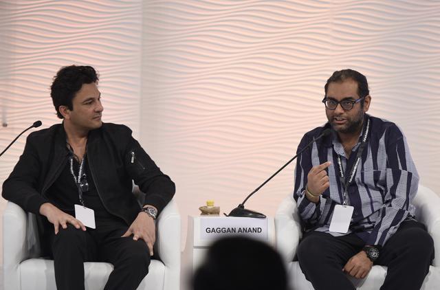 Vikas Khanna and Gaggan Anand in conversation with Ritu Dalmia at the Hindustan Times Leadership Summit at Hyatt Regency, New Delhi. (Burhaan Kinu/HT Photo) Vikas Khanna and Gaggan Anand in conversation with Ritu Dalmia at the Hindustan Times Leadership Summit at Hyatt Regency, New Delhi. (Burhaan Kinu/HT Photo)