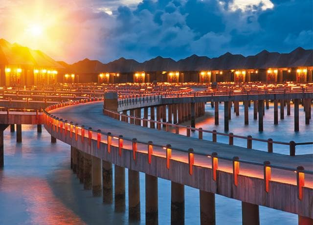 A view of a lit up island at night (Shutterstock) A view of a lit up island at night (Shutterstock)