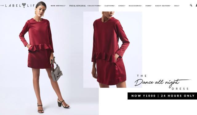 The Label Life’s website shows model wearing a dress in wine colour. (thelabellife.com) The Label Life’s website shows model wearing a dress in wine colour. (thelabellife.com)
