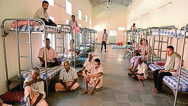 Beggars at a temporary rehabilitation centre, where they were shifted after the Hyderabad police issued an order banning begging. (AFP File) Beggars at a temporary rehabilitation centre, where they were shifted after the Hyderabad police issued an order banning begging. (AFP File)