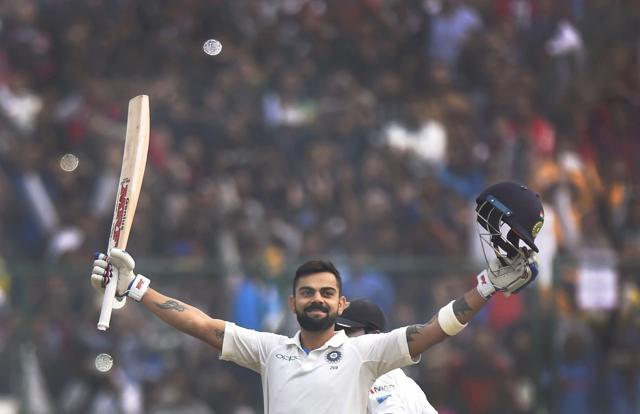 Virat Kohli etched his name in the record books yet again during the course of his sixth double century. (PTI) Virat Kohli etched his name in the record books yet again during the course of his sixth double century. (PTI)