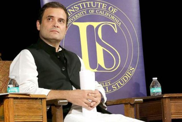 Rahul Gandhi delivered a speech at the Institute of International Studies at UC Berkeley, California. (PTI) Rahul Gandhi delivered a speech at the Institute of International Studies at UC Berkeley, California. (PTI)